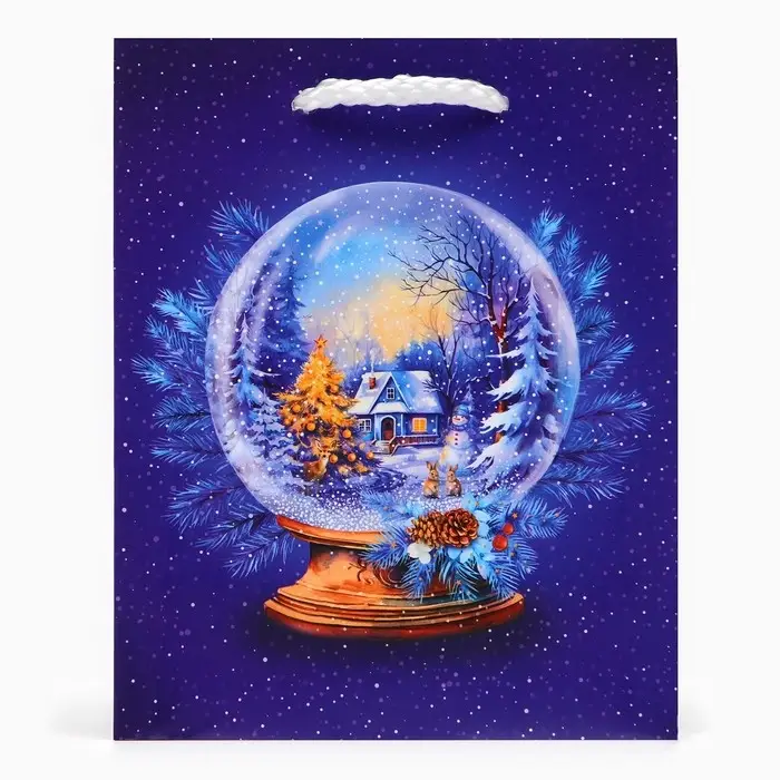 Пакет подарочный "Стеклянный шар", 11,5 х 14,5 х 6,5 см.