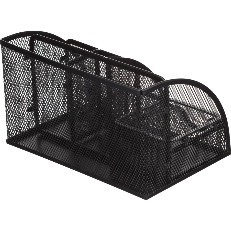 Подставка-органайзер 7отд 125x220x140мм с выдв.ячейкой металл сетка черн