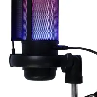 Микрофон конденсаторный для ПК, USB, пантограф, поп-фильтр, подсветка, шумоподавление, чёрный