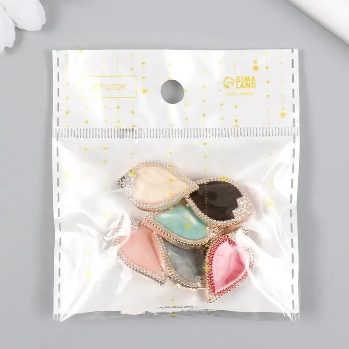 Пуговица пластик для творчества "Каменный листик" МИКС 2,7х1,3х1 см