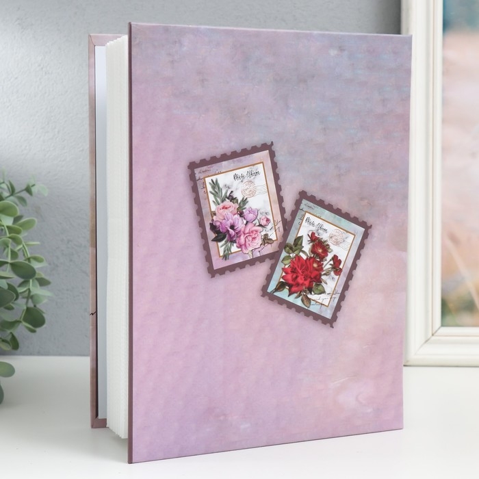 Фотоальбом на 200 фото 10х15 см Фотоальбом на 200 фото 10х15 см "Букет цветов" МИКС 26х20,5х5,7 см