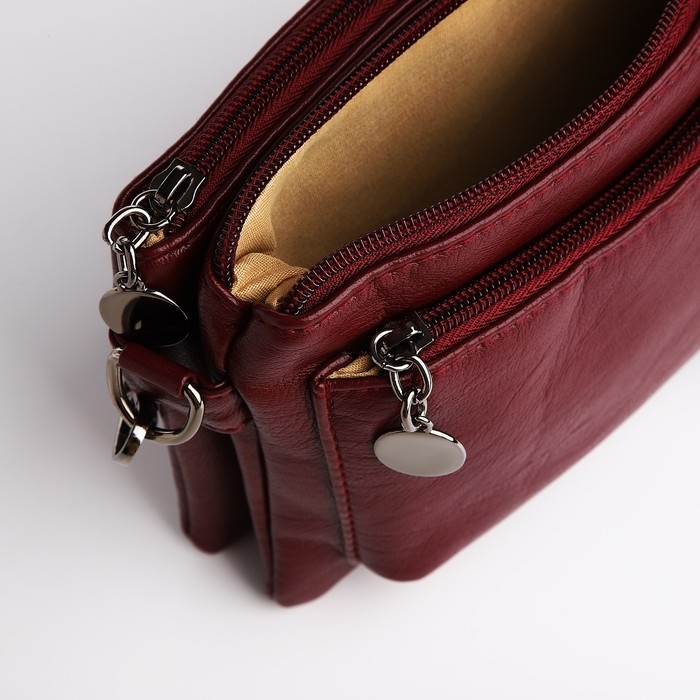 Сумка кросс-боди на молнии, цвет бордовый