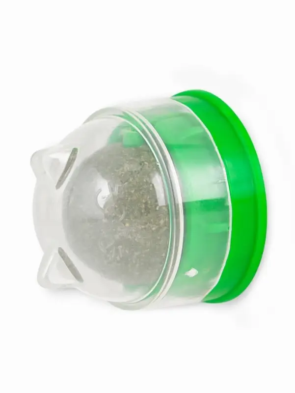 Игрушка для кошек из кошачьей мяты  Игрушка для кошек из кошачьей мяты "Кот" на основании, 4,5х4,8х4,8 см, зеленая