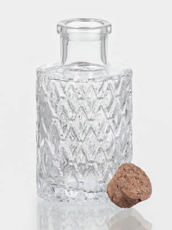 Баночка для специй Доляна &laquo;Парфе. Ажур&raquo;, 100 мл, 10&times;5 см, с пробковой крышкой, стекло, прозрачная