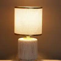 Лампа настольная RISALUX &laquo;Версаль&raquo;, E14, 40 Вт, бело-золотистая, 13&times;13&times;26.5 см