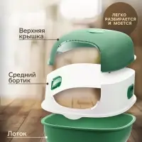 Туалет закрытый, 39&times;56&times;40 с, с УФ-лампой для уничтожения запаха, пластик, зелёный