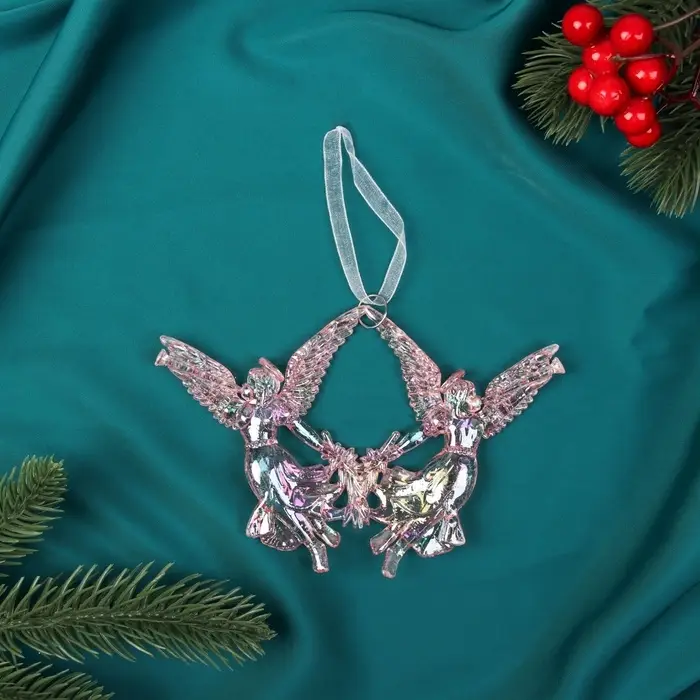 Украшение ёлочное Украшение ёлочное "Ангелы надежды " 10х14 см, сиреневый перелив