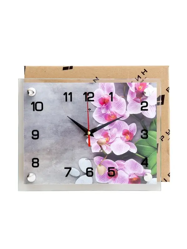 Часы настенные интерьерные &laquo;Орхидеи&raquo;, бесшумные, плавный ход, 20&times;26 см