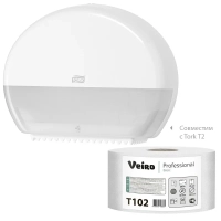 Бумага туалетная д/дисп Veiro Q2 Basic 1сл серая вторич 200м 12рул/уп_T102