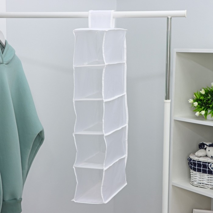 Органайзер подвесной «Стейт», 5 отделений, 70×15×15 см, цвет белый Органайзер подвесной «Стейт», 5 отделений, 70×15×15 см, цвет белый