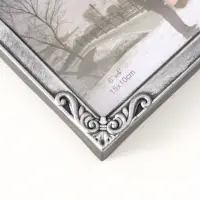 Фоторамка пластик на 3 фото 10х15 см "Любовь моя" тёмное серебро 26,5х32,5 см