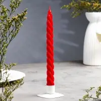 Свеча витая, 2.3&times;24.5 см, 5 ч, 50 г, красная