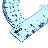 Транспортир 180°/10 см Calligrata, пластиковый, прозрачный, зелёный, МИКС