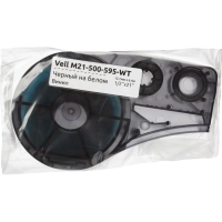 Картридж Vell M21-500-595-WT (12.7 мм / 6.4 м, винил, чер. на бел,VL142807)