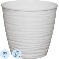 Горшок д/цветов Saffron D267мм, 9,1л с поддоном (белый), 221610429