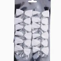 Ёлочные игрушки 12 шт. &laquo;Зимнее волшебство. Бант&raquo; пластик, 5.5&times;5 см, серебристо-белый