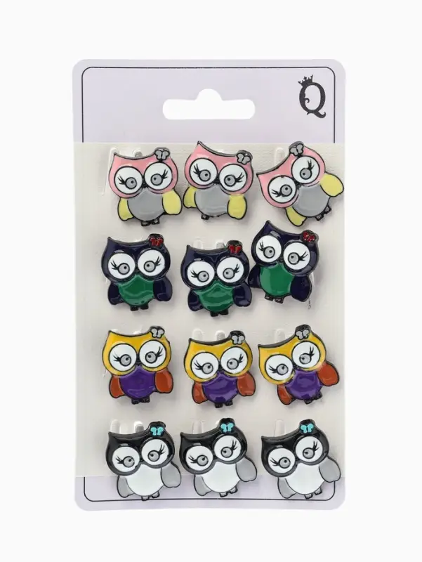 Брошь &laquo;Птица Совунья&raquo;, МИКС в чёрном металле