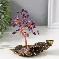 Подставка под благовония "Лягушка в фонтане у дерева" 72 камня 8,5х13х15 см