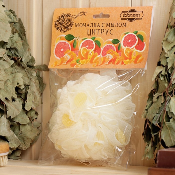 Мочалка с мылом "Цитрус", 80 г, Добропаровъ