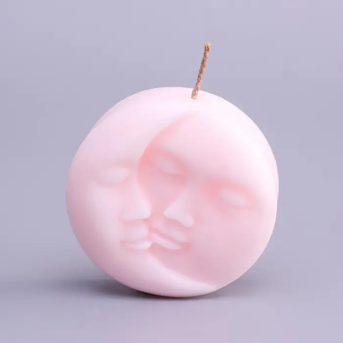 Свеча фигурная "Солнце и луна", 6х2,5 см, розовая