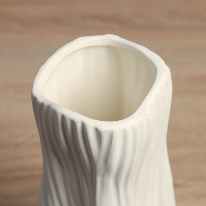 Керамическая ваза декоративная настольная «Винсент», для цветов, сухоцветов, d-8 см, 29×12.5 см, белый Керамическая ваза декоративная настольная «Винсент», для цветов, сухоцветов, d-8 см, 29×12.5 см, белый