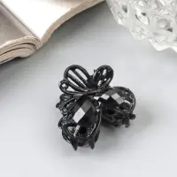 Крабик для волос &laquo;Чёрный ажур&raquo;, бабочка, 2.3 см