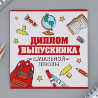 Подарочный набор на выпускной: блокнот А6, 16 л, диплом и наклейки «Набор для выпускника Сила в знаниях»