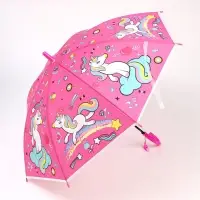 Зонт - трость детский &laquo;Радужный единорог&raquo;, полуавтоматический, 8 спиц, R=39/47 см, d=78 см, МИКС