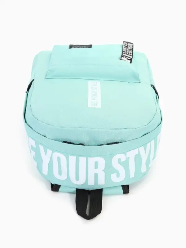 Рюкзак молодёжный на молнии, с карманами, размер 27&times;10&times;37.5 см, мятный