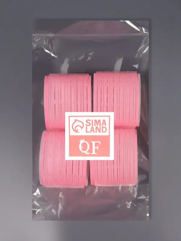 Бигуди &laquo;Липучка&raquo;, d=7.5 см, 4 шт., розовый