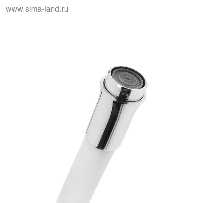 Смеситель для кухни Mira 5098-3, однорычажный, картридж 35 мм, гибкий излив, хром/белый Смеситель для кухни Mira 5098-3, однорычажный, картридж 35 мм, гибкий излив, хром/белый