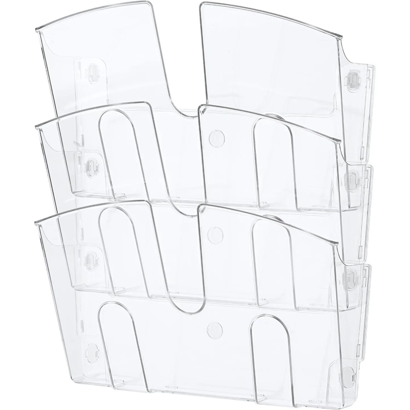 Лоток настенный Attache 3 отделения А4 горизонтальные прозрачный