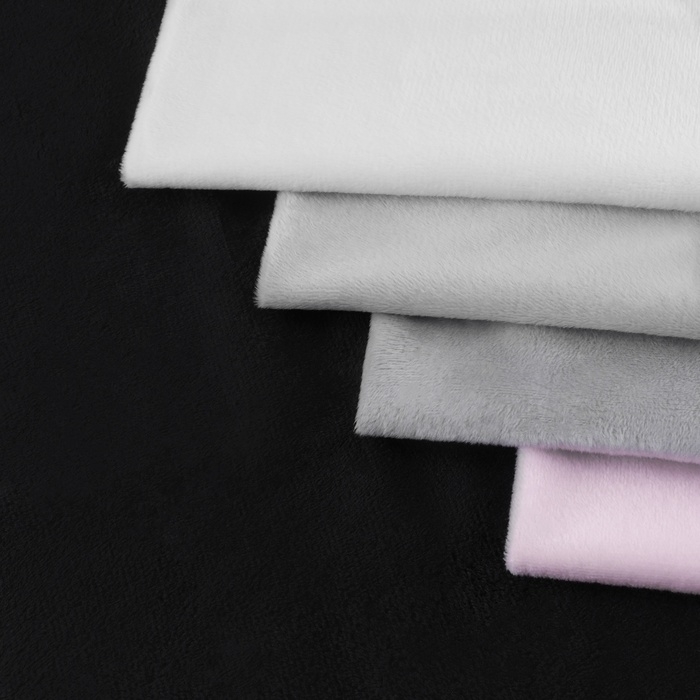 Лоскут плюш, 50 × 50 см, 220 г/м, цвет чёрный №102