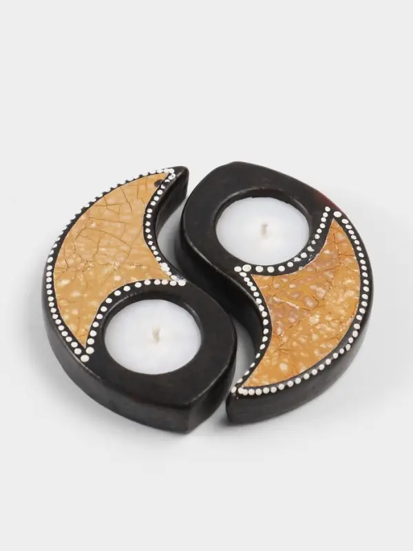 Набор свечей &laquo;Инь Янь&raquo;, 13&times;13&times;2 см, керамика