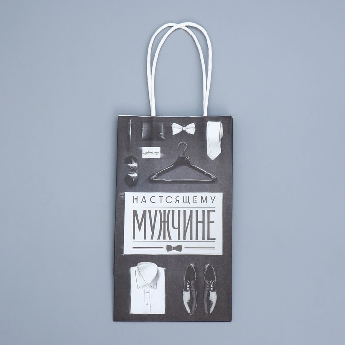 Пакет подарочный крафтовый, упаковка, «Мужские атрибуты», 12 х 21 х 9 см Пакет подарочный крафтовый, упаковка, «Мужские атрибуты», 12 х 21 х 9 см