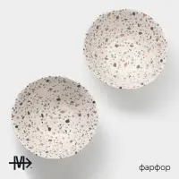 Салатники Magistro Terazzo, 1.4 л, 20&times;9 см, набор 2 шт., фарфор, белые
