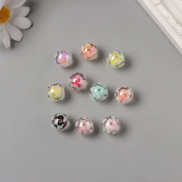 Бусина для творчества акрил Бусина для творчества акрил "Белые бабочки" МИКС 1,6х1,6х1,6 см