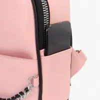Рюкзак-мини женский на молнии, с карманом, размер 21&times;12&times;27 см, розовый