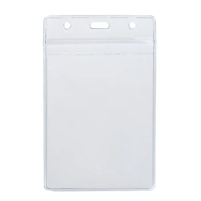 Бейдж вертикальный, 74&times;100 мм, 350 мкм, внешний размер 80&times;125 мм, с зип защёлкой