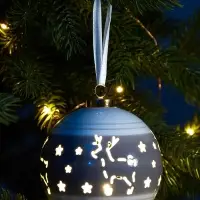 Ёлочный шар с подсветкой &laquo;Олень&raquo;, 10&times;8.8&times;8.8 см, 1 LED, керамика, от батареек LR44&times;3, керамика, свечение тёплое белое