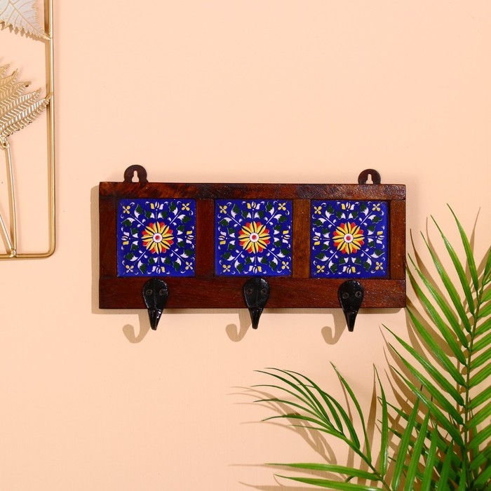 Вешалка Вешалка "Узоры" дерево, 3 крючка