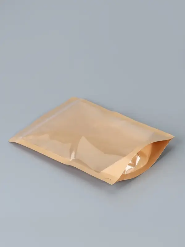 Пакет Zip-lock Крафт с прозрачной стенкой 18&times;26 + 4 см