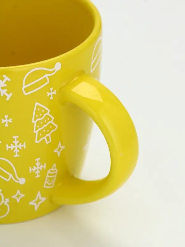 Кружка чайная новогодняя «Новый год», жёлтая, 370 мл Кружка чайная новогодняя «Новый год», жёлтая, 370 мл