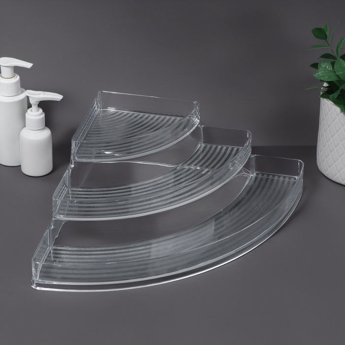 Органайзер для хранения, 3 секции, 26 × 26 × 10 см, цвет прозрачный