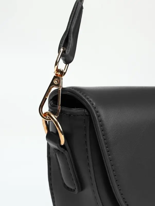 Сумка женская мессенджер на магните, 23&times;8&times;16 см, чёрная