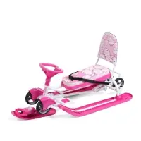 Снегокат «Котики», с родительской ручкой, со спинкой, розовый, ТС6-СЛ/К Snow Cat Снегокат «Котики», с родительской ручкой, со спинкой, розовый, ТС6-СЛ/К Snow Cat