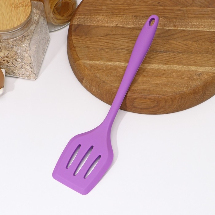 Лопатка с прорезями Доляна «Фиалка», 29,5 см, цвет фиолетовый Лопатка с прорезями Доляна «Фиалка», 29,5 см, цвет фиолетовый