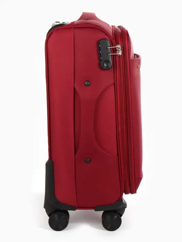 Чемодан на колёсах TEXTURA, текстильный, кодовый замок, с увеличением, 36&times;25&times;58 см, 20", красный
