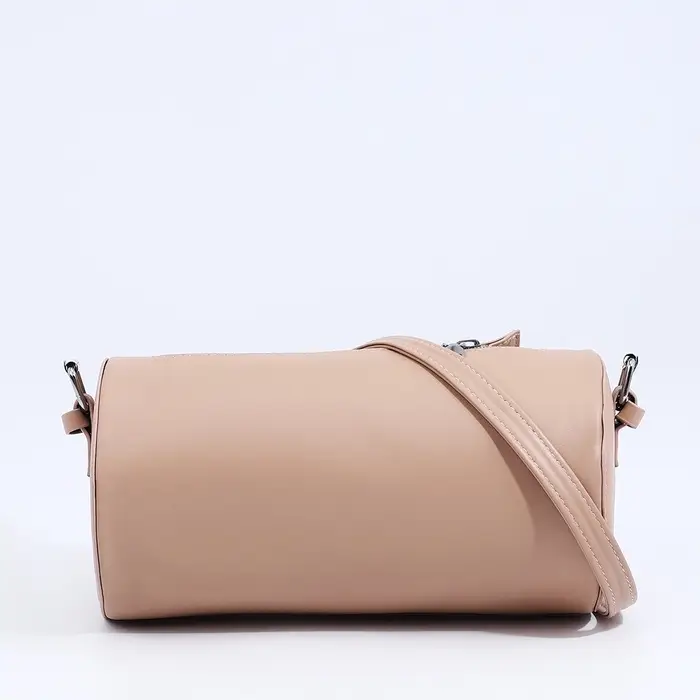 Сумка женская кросс-боди на молнии, 22&times;11.5&times;11.5 см, однотонная, бежевая