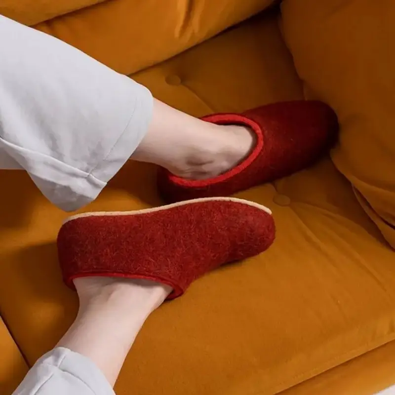 Домашние валенки Cant, красно-коричневые (терракот), размер 35